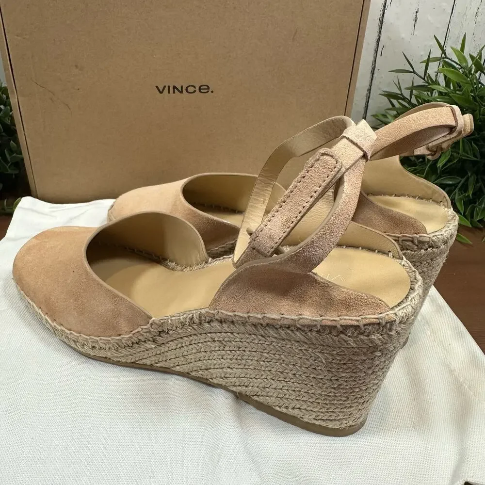 Vince Women's Cecilia Ankle Strap Espadrille Wedge‎ Sandals Size 11 $325